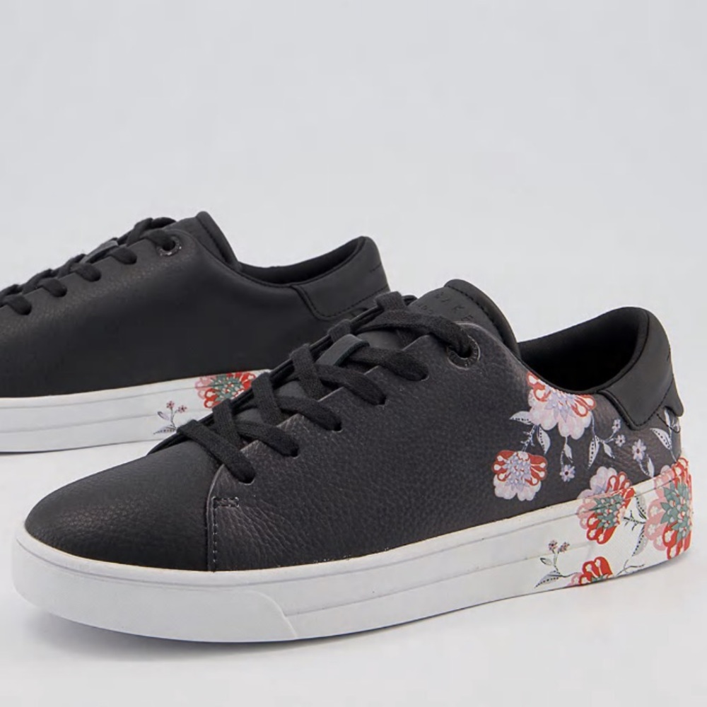 Ted Baker Aariah Sneakers Spiced Up Floral Trainers Shoes Flowers Lace Up - Picture 7 of 11